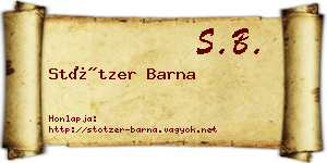 Stötzer Barna névjegykártya
