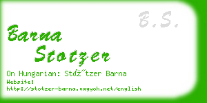 barna stotzer business card